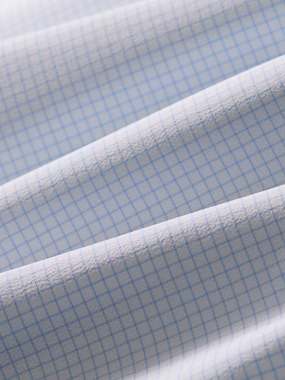 Leeward Formal Dress Shirt in Cloud Blue Johnny Grid