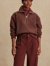 Varley Roselle Half Zip Fleece Pullover in Deep Mahogany