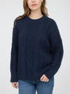 Navy Blue Cable Knit Sweater