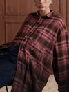 Beula Style Ombre Plaid Brushed Shirt Jacket in Pink