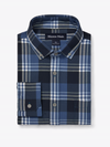 Mizzen + Main City Flannel in Denim Blue William Plaid