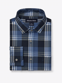  Mizzen + Main City Flannel in Denim Blue William Plaid