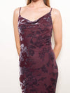 Fore Collection Luxe Cowl Maxi Dress in Burgundy