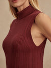 Varley Anastasia Rib Knit Tank in New Maroon burgeundy