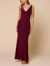 Elegant Cowl Neck Maxi Dress with Trim