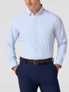  Leeward Dress Shirt in Cloud Blue Miles Plaid