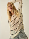 Promesa USA Striped Semi-Sheer Lightweight Knit Loose-Fit Sweater