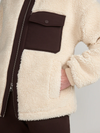 Varley's Lowell Sherpa Jacket in Sandshell/Coffee Bean