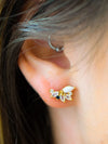 La Kaiser Opal & Diamond Butterfly Studs