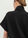 Rae Mode Modal Scuba Quarter Zip Short Sleeve Top in Black