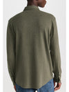 Faherty Brand Legend Sweater Shirt in olive melange twill