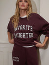 Favorite Daughter The Collegiate Sweatshirt in Burgundy Gardenia