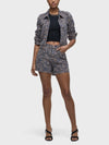 Hudson Jeans Liza Trucker Jacket in Indigo Leopard