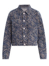 Hudson Jeans Liza Trucker Jacket in Indigo Leopard