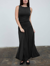 Gathered Bodice Sleeveless Maxi Dress