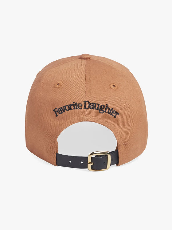 Favorite Daughter Baseball Cap w/Leather Strap & Buckle in Camel