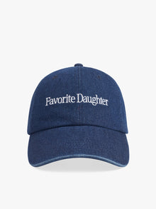  Logo Denim Baseball Cap in Dark Wash