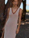 Varley Albane Knit Dress in Caramel Clay