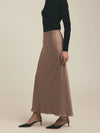 Favorite Daughter The Favorite Skirt in Macchiato  tan silk