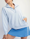 Modal Scuba Quarter Zip Funnel Neck Pullover in Frost