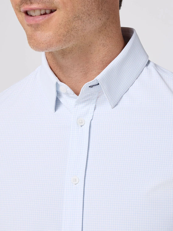 Leeward Formal Dress Shirt in Cloud Blue Johnny Grid