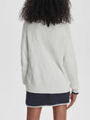 Varley Ray Diamond V-Neck Knit in White/Blue Nights