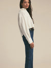 Favorite Daughter The Crop Ex-Boyfriend Shirt in Tusk cream