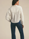 Favorite Daughter The Crop Ex-Boyfriend Shirt in Tusk white