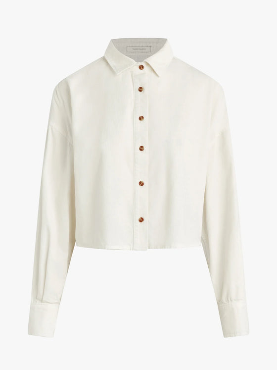 Favorite Daughter The Crop Ex-Boyfriend Shirt in Tusk corduroy 