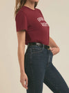 Favorite Daughter The Cropped Collegiate Tee in Sangria Nights