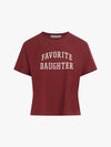 Favorite Daughter The Cropped Collegiate Tee in Sangria Nights