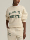 Favorite Daughter The Cropped Collegiate Sweatshirt in gardenia emerald