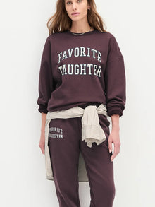  Favorite Daughter The Collegiate Sweatshirt in Burgundy Gardenia