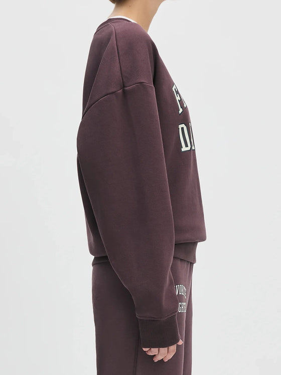 Favorite Daughter The Collegiate Sweatshirt in Burgundy Gardenia