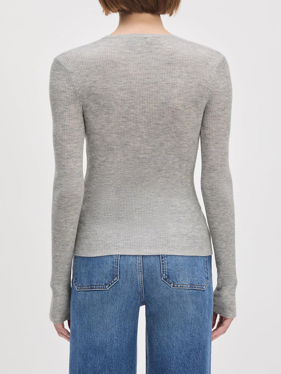 Favorite Daughter Take It Easy Long Sleeve Top in Heather Grey