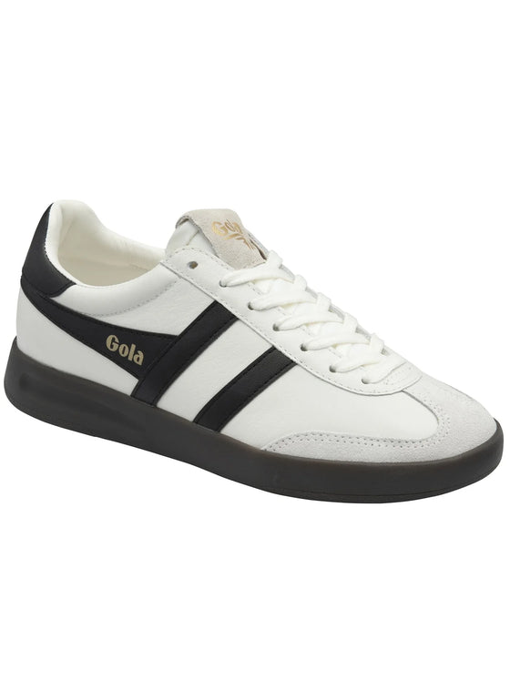 Gola Cyclone Leather Sneaker in White/Black/Gum