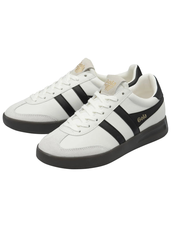 Gola Cyclone Leather Sneaker in White/Black/Gum
