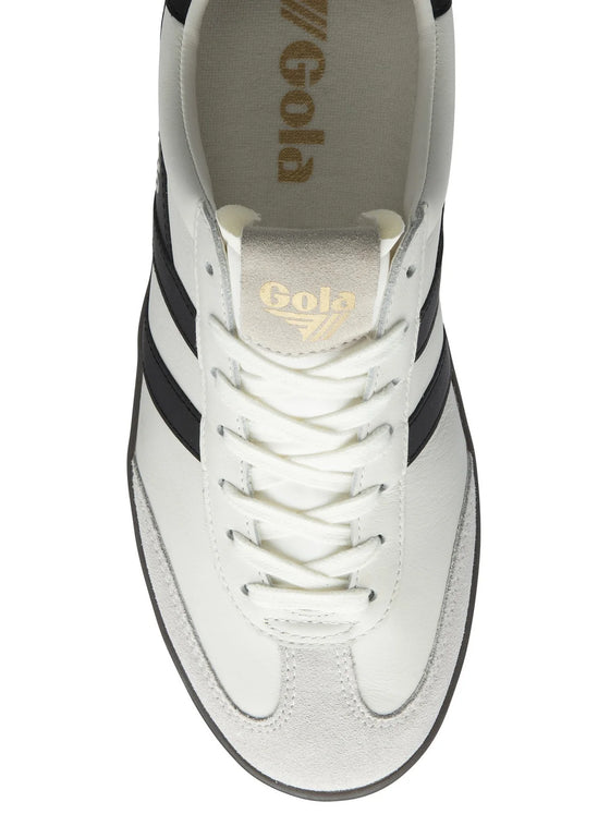 Gola Cyclone Leather Sneaker in White/Black/Gum