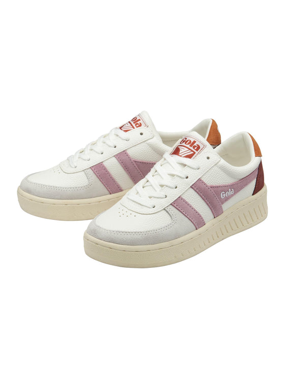 Gola Grandslam Trident Sneakers in White/Candy/Moody Orange