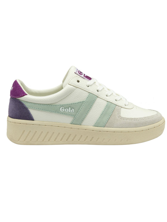 Gola Grandslam Trident Sneakers in White/Surf/Foxglove