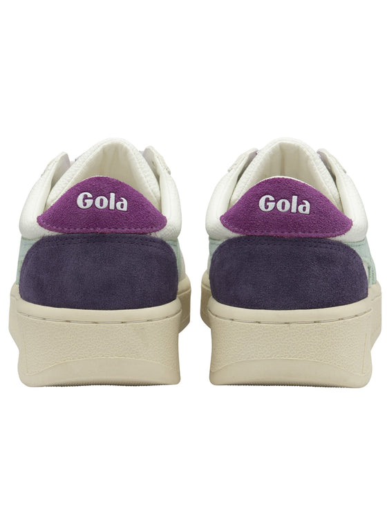 Gola Grandslam Trident Sneakers in White/Surf/Foxglove