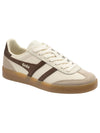 Gola Viper Leather Trainer in Off White/Bone/Otter/Gum