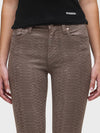 Hudson Jeans Barbara High-Rise Bootcut in Iron Snake Coated brown