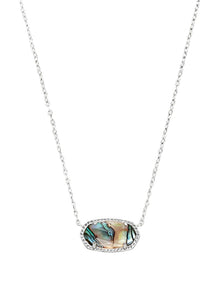  Elisa Necklace Rhodium in Abalone Shell Kendra Scott