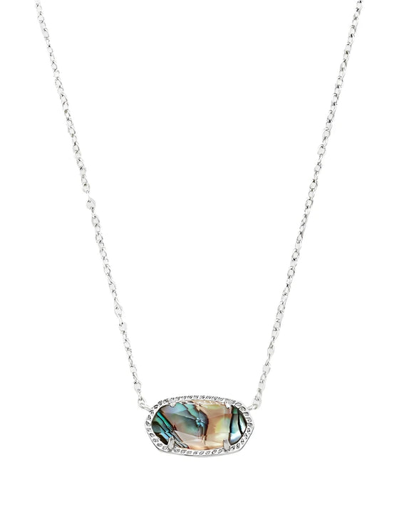 Elisa Necklace Rhodium in Abalone Shell Kendra Scott