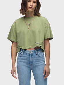  Hudson Jeans Short Sleeve Forward Seam Tee in Sage