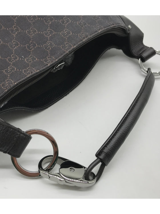 Gucci Shoulder Bag, GG Canvas, Canvas And Leather silver hardware