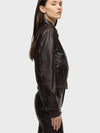 Hudson jeans Hudson Bomber Jacket in Marbled Vegan Leather faux leather