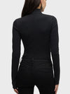 Hudson Long Sleeve Hook & Eye Bodysuit in Black