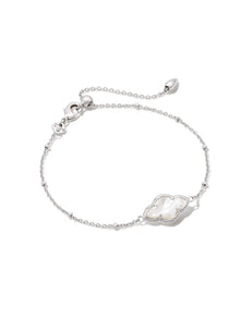  Abbie Satellite Chain Bracelet Rhodium Ivory Mother of Pearl Kendra Scott